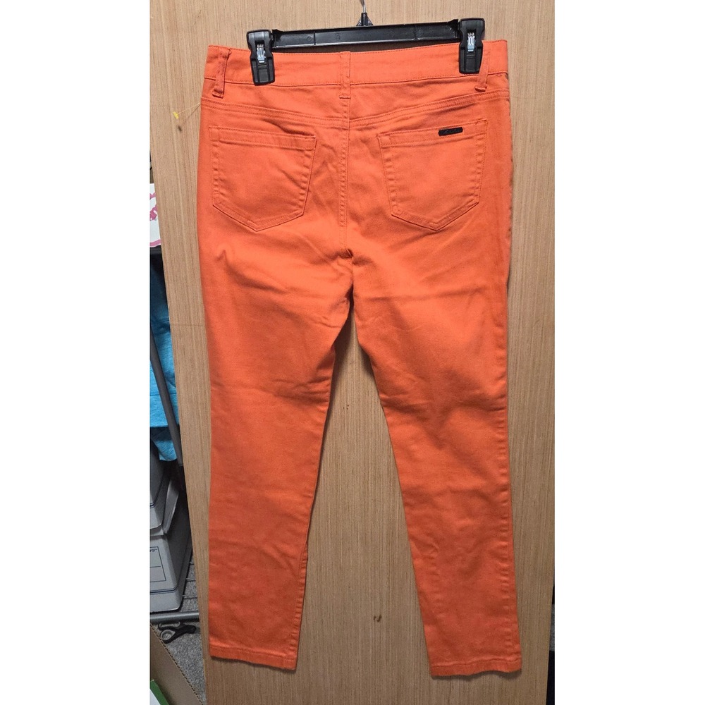 Kenneth Cole Size 29 Ladies New York Orange Denim Jeans‎ Mid Rise Fall Color - Picture 2 of 5